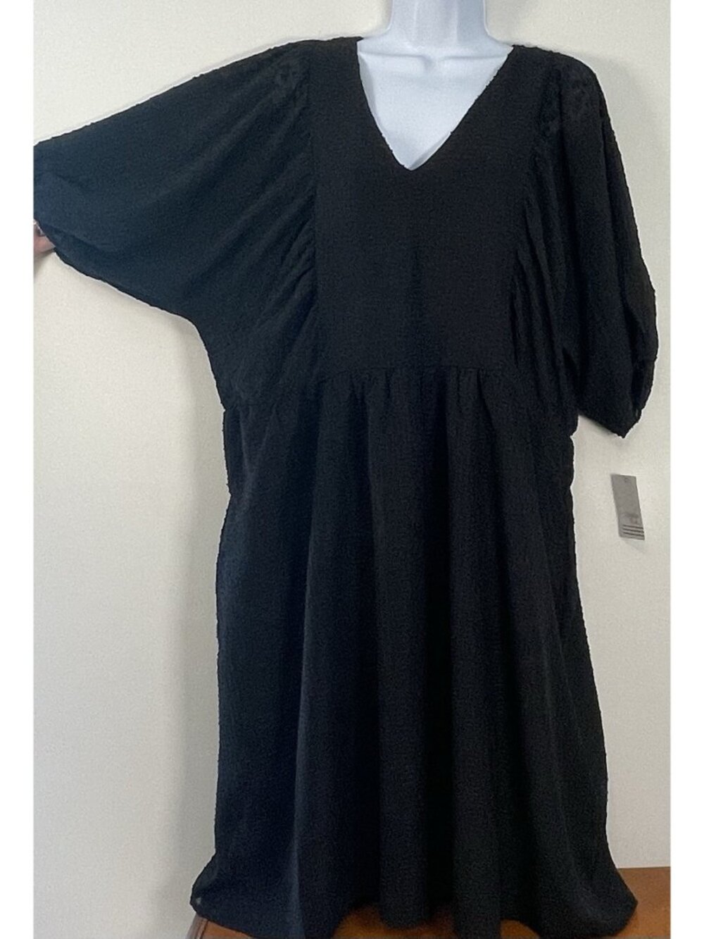 Black Dolman Sleeve Ophelia Roe 1X Midi Dress